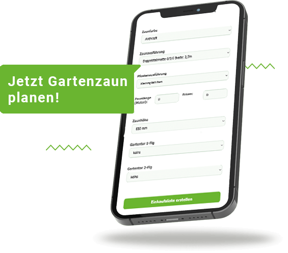 Handy mit Gartenzaunrechner